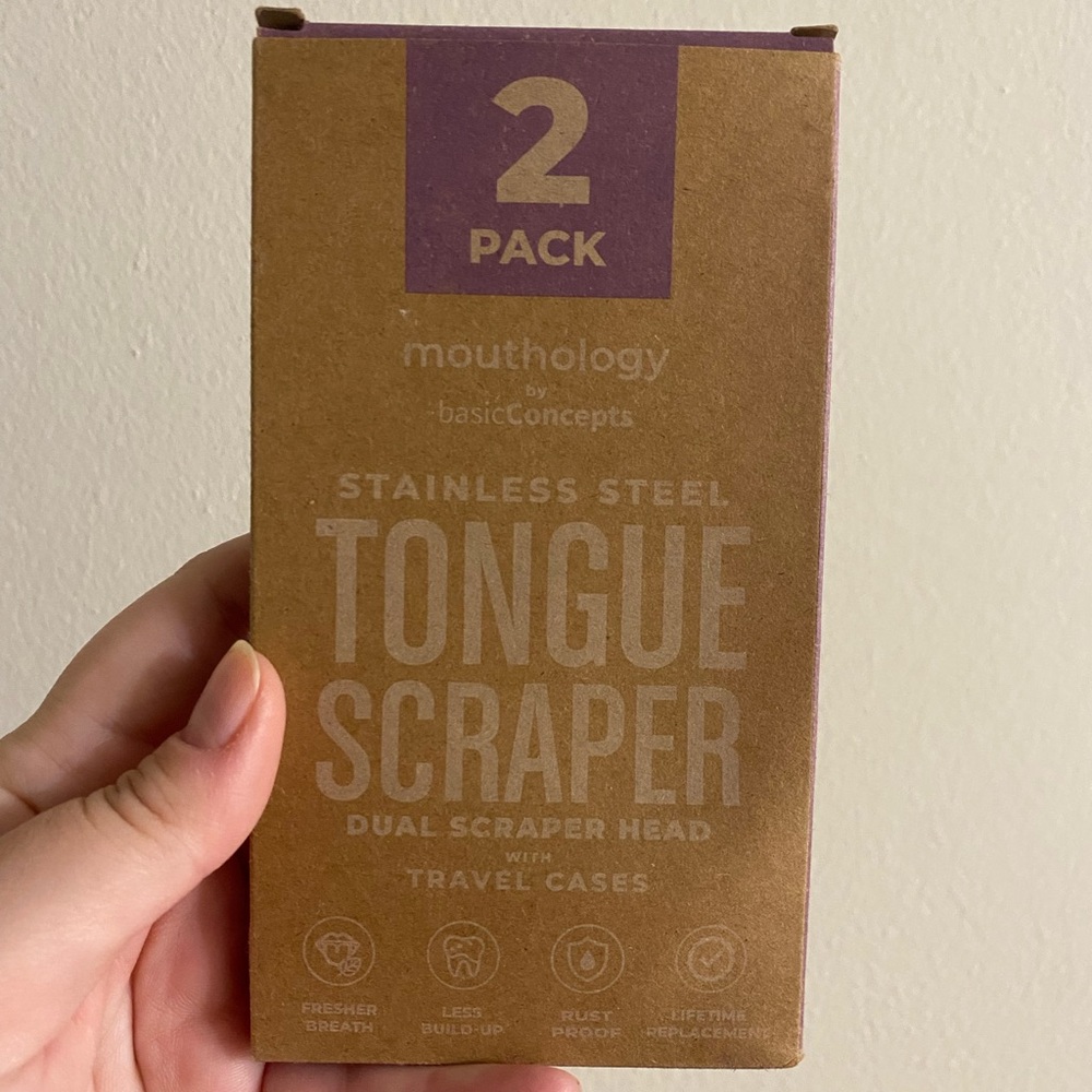 NWB stainless steel tongue scraper pack of 2